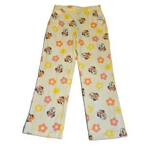 NWT Disney Minnie Mouse Drawstring 60% Cotton Cream Lounge Pants Juniors Size L